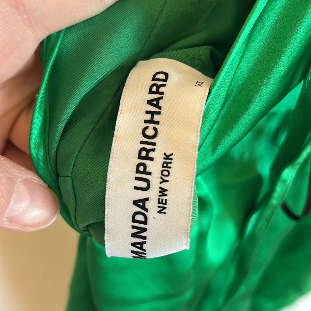 Amanda Uprichard Jasalina 100% silk midi Dress in Jungle green - Picture 12 of 12